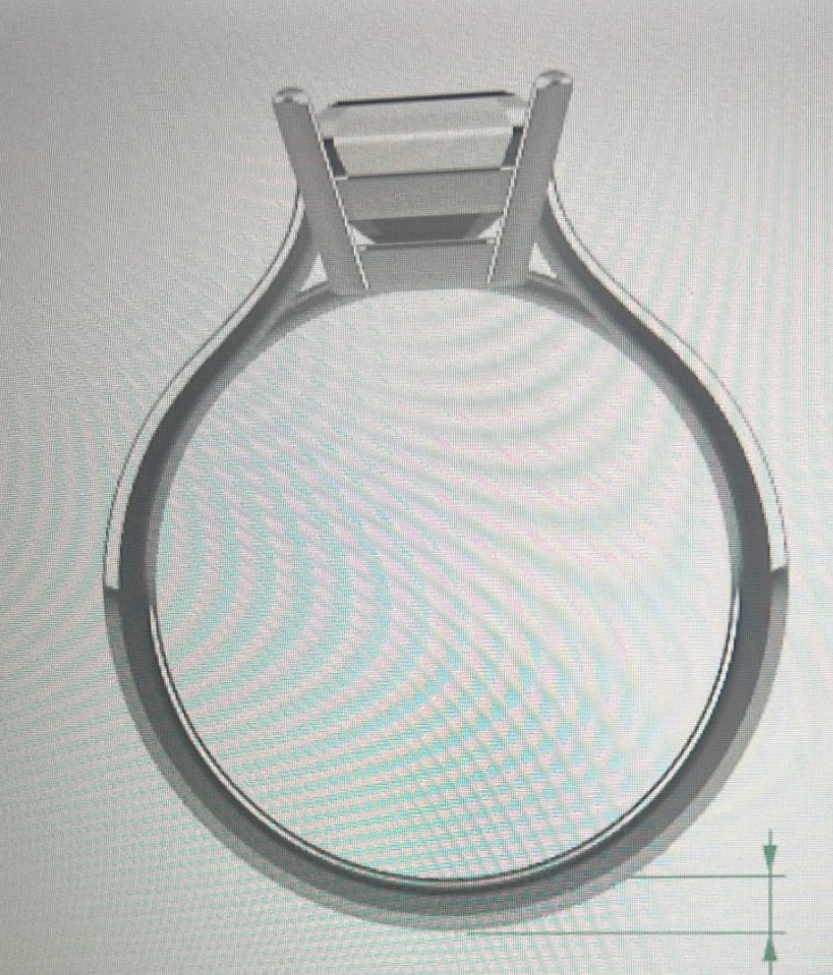 Solitaire emerald cut lab diamond ring