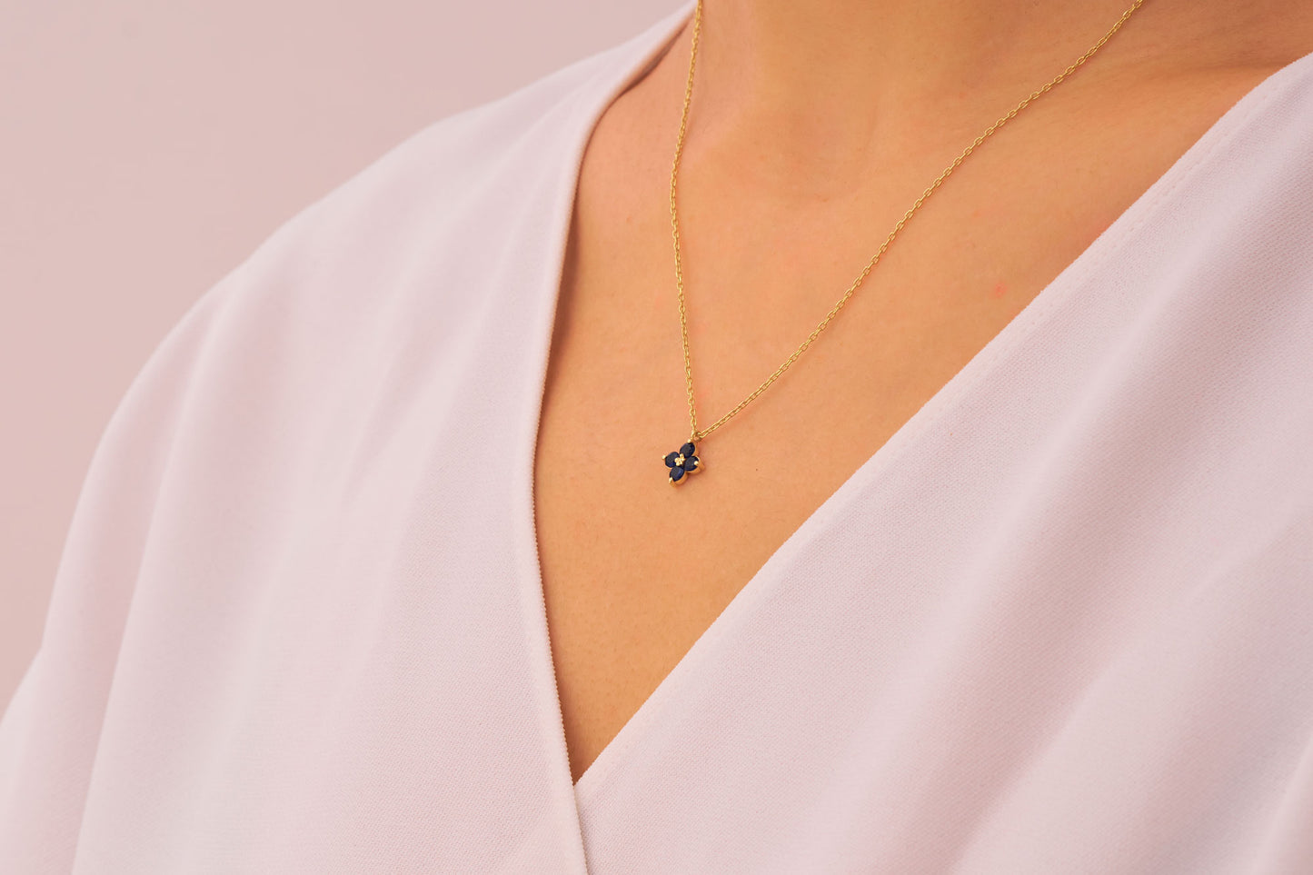 Safir Çiçek Kolye (146)