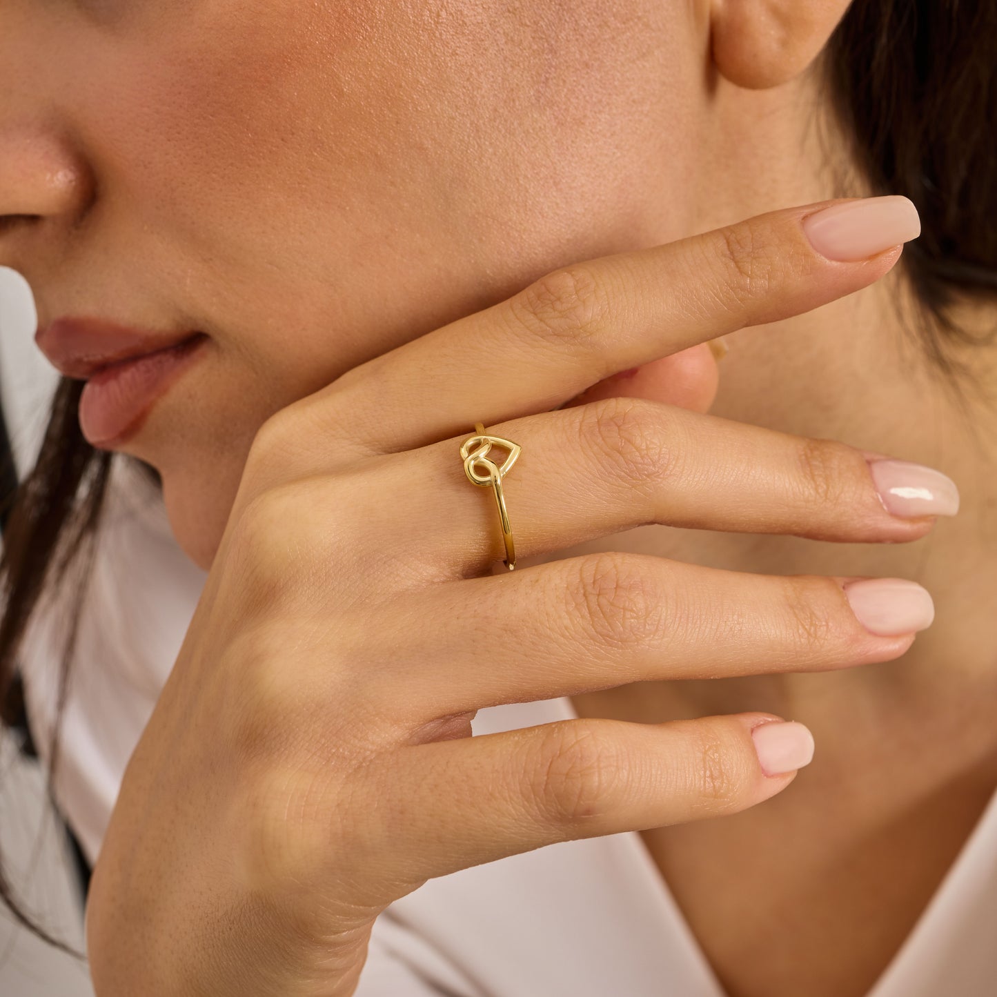 Solid Gold Infinity Heart Ring – Love Knot Promise Jewelry