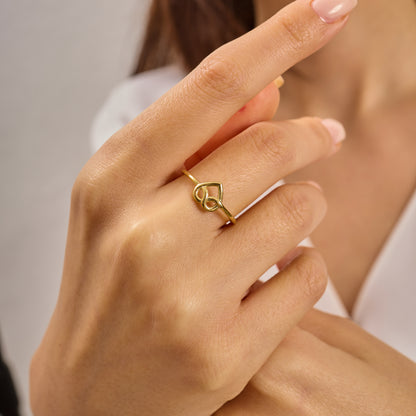 Solid Gold Infinity Heart Ring – Love Knot Promise Jewelry