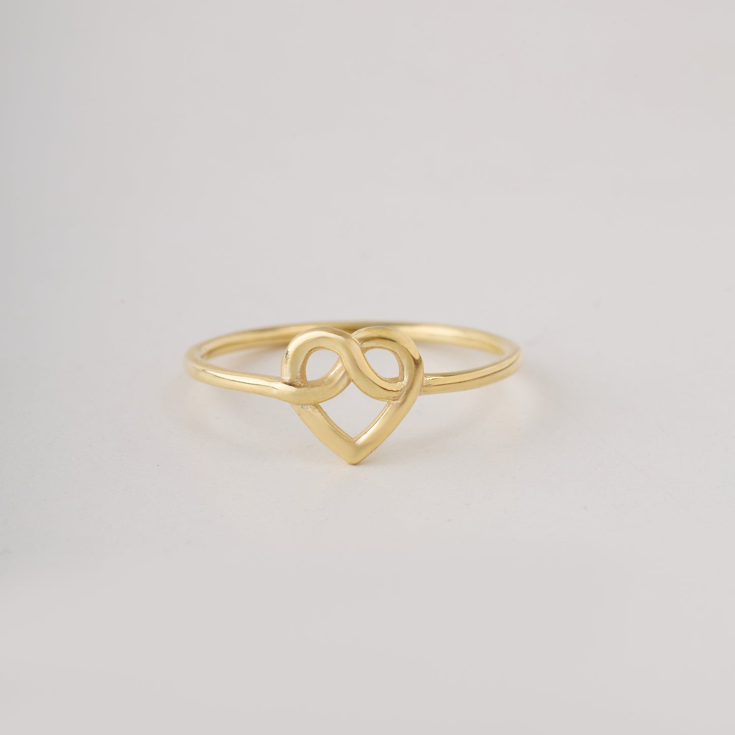 Solid Gold Infinity Heart Ring – Love Knot Promise Jewelry