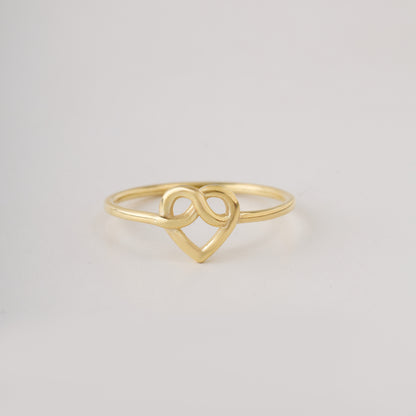 Solid Gold Infinity Heart Ring – Love Knot Promise Jewelry