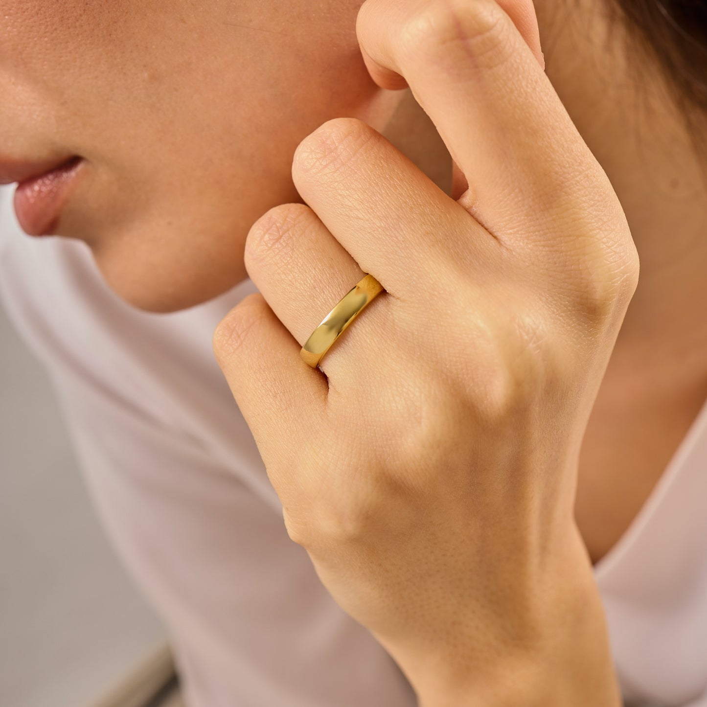 Solid Gold Thick Band, Minimalist Wedding Ring, Unisex Gold Ring