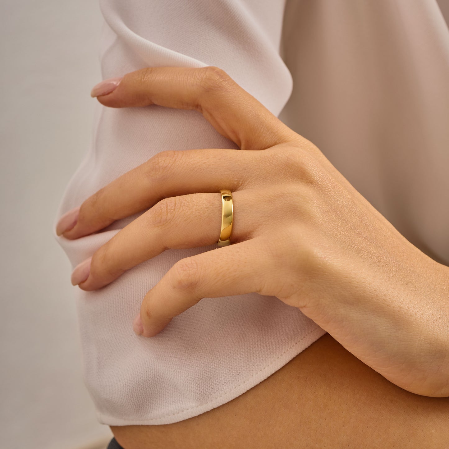 Solid Gold Thick Band, Minimalist Wedding Ring, Unisex Gold Ring