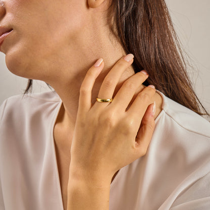 Solid Gold Thick Band, Minimalist Wedding Ring, Unisex Gold Ring