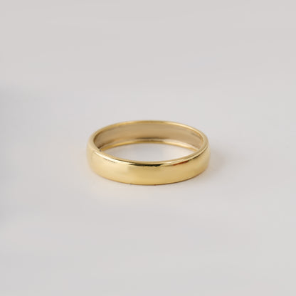 Solid Gold Thick Band, Minimalist Wedding Ring, Unisex Gold Ring