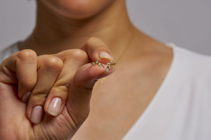 Leaf Diamond Cut Moissanite Cluster Ring: Elegant Leaf Design Jewelry in Silver & Gold Options