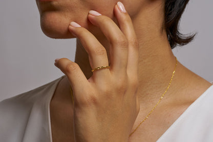 Minimalist Twisted Wedding Band Ring: Dainty Braided Promise Ring in Silver & Solid Gold Options