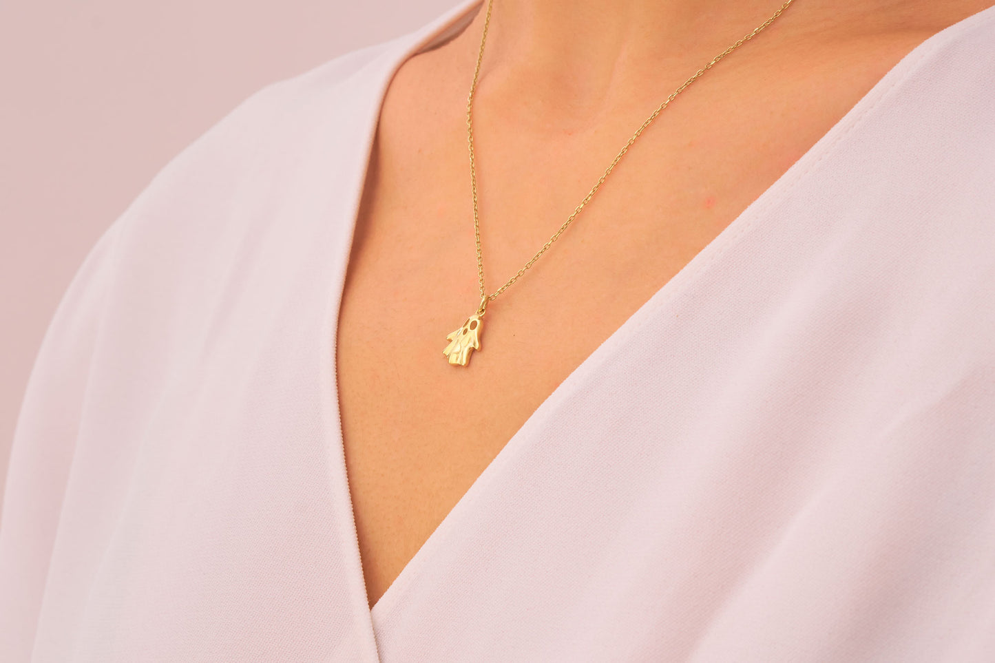 Halloween Ghost Necklace in Solid Gold: Cute and Spooky Ghost Charm Pendant