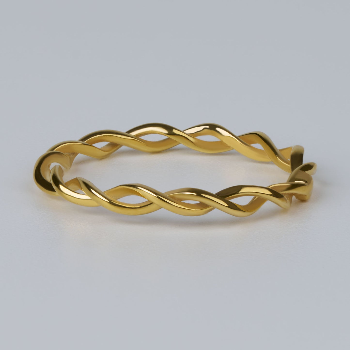 Minimalist Twisted Wedding Band Ring: Dainty Braided Promise Ring in Silver & Solid Gold Options