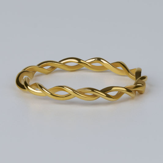 Minimalist Twisted Wedding Band Ring: Dainty Braided Promise Ring in Silver & Solid Gold Options