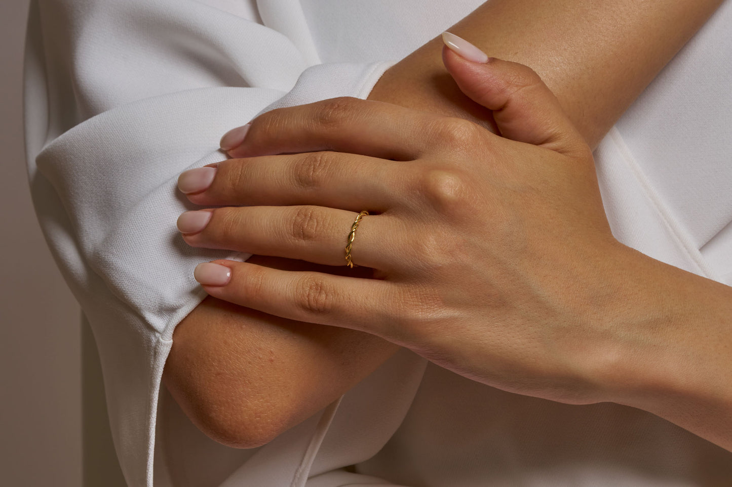 Minimalist Twisted Wedding Band Ring: Dainty Braided Promise Ring in Silver & Solid Gold Options