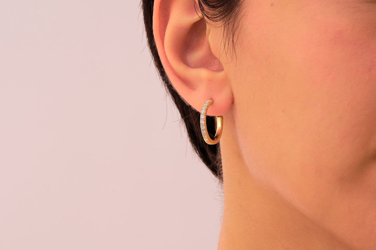 Elegant Moissanite Hoop Earrings: Sparkling Luxurious Earrings Available in Silver & Solid Gold