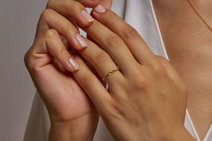 Minimalist Twisted Wedding Band Ring: Dainty Braided Promise Ring in Silver & Solid Gold Options