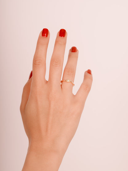 14K Gold Solitaire Moissanite Ring – Minimalist Solid Gold Engagement Ring