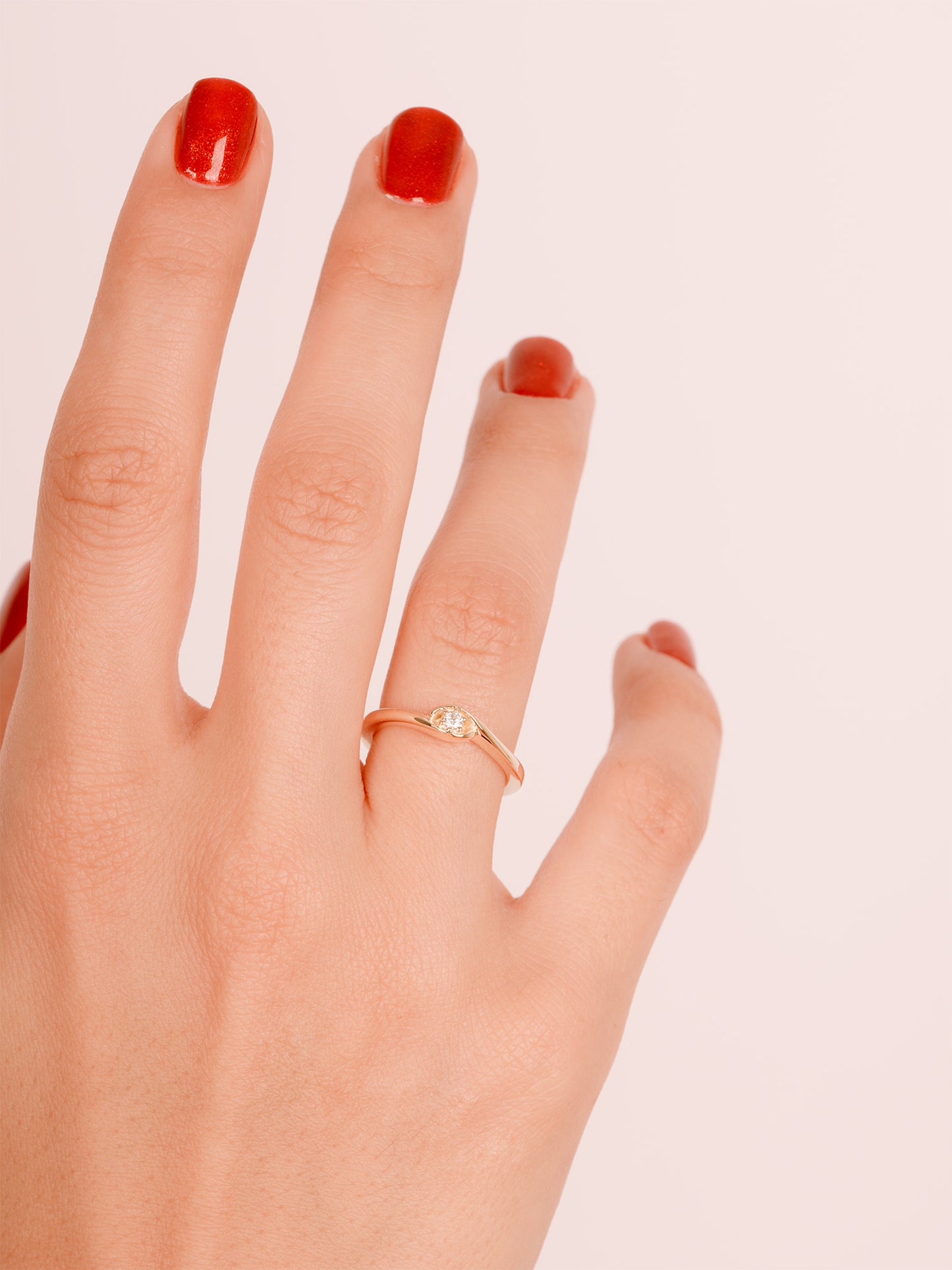 14K Gold Solitaire Moissanite Ring – Minimalist Solid Gold Engagement Ring