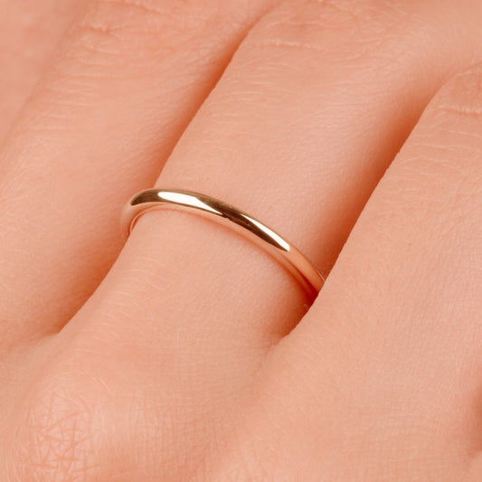 Dainty Solid Gold Band, Thin Gold Ring, Minimalist Stacking Ring