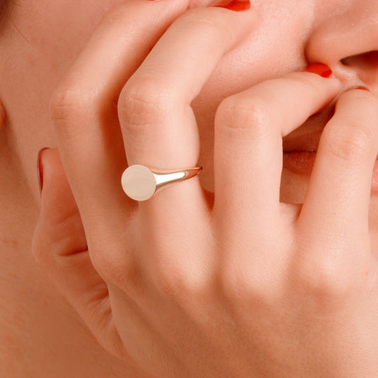 Custom Engraved Signet Ring: Solid Gold, Initial Monogram