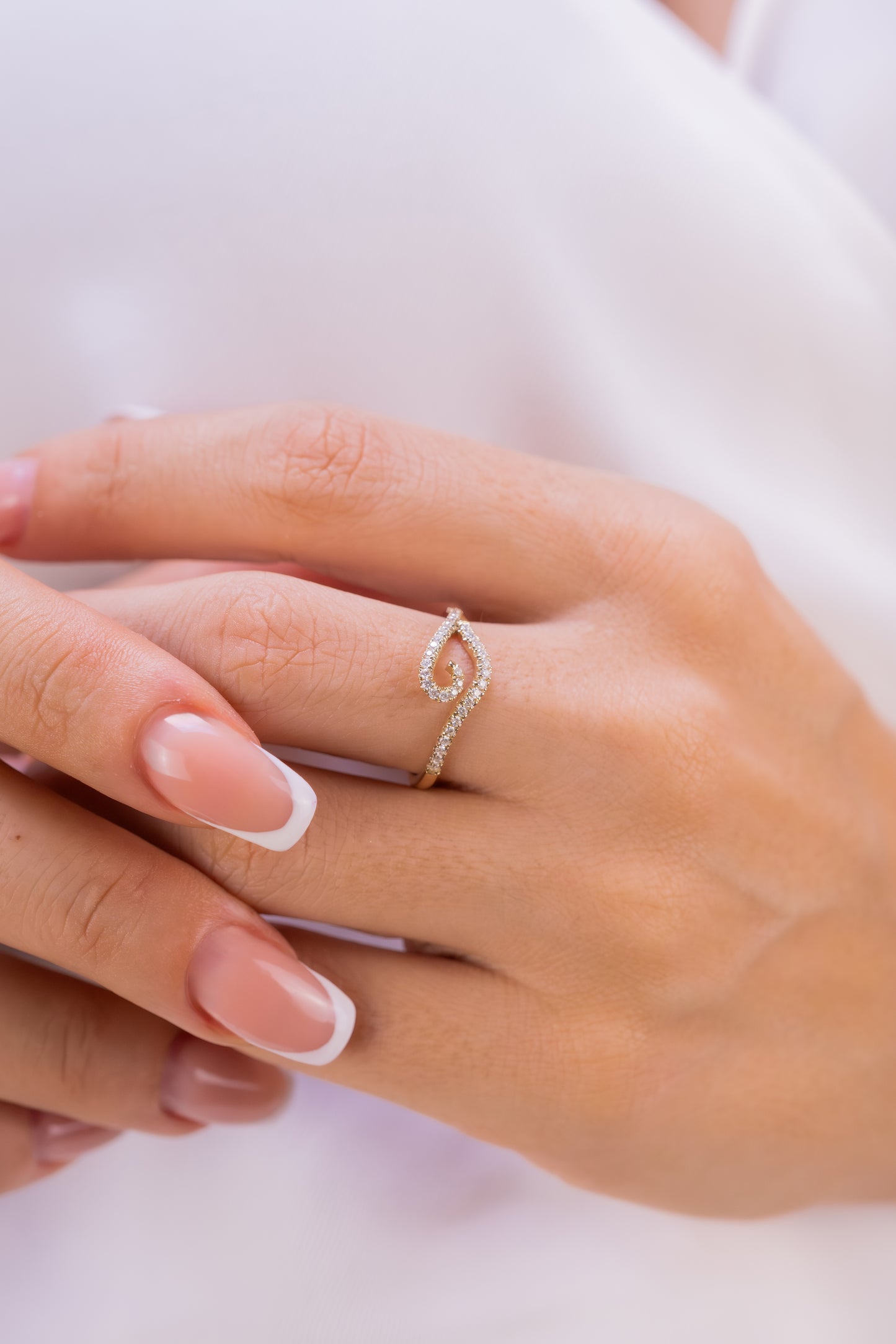 14k Gold Love Knot Ring, Pave Moissanite Symbol of Forever