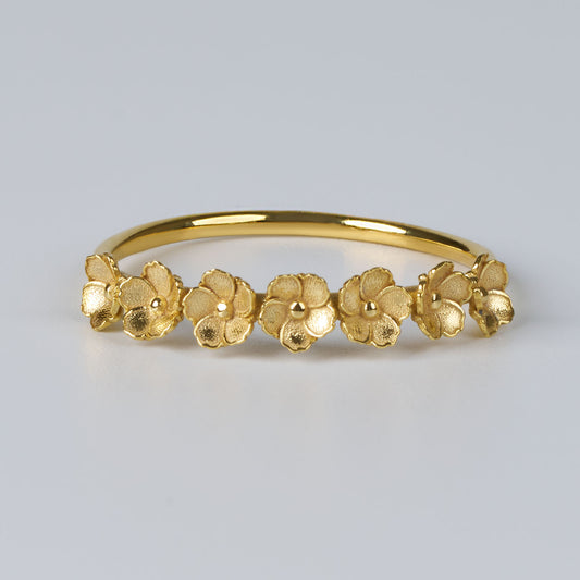 Gold Floral Band Ring –  Gold Dainty Flower Ring