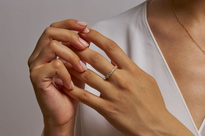 Marquise Diamond cut moissanite Cluster Ring – 14K Gold Statement Band, Elegant Multi-Stone Anniversary Ring, Unique Vintage-Inspired Jewelr