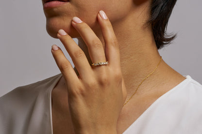 Marquise Diamond cut moissanite Cluster Ring – 14K Gold Statement Band, Elegant Multi-Stone Anniversary Ring, Unique Vintage-Inspired Jewelr