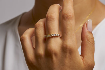 Marquise Diamond cut moissanite Cluster Ring – 14K Gold Statement Band, Elegant Multi-Stone Anniversary Ring, Unique Vintage-Inspired Jewelr