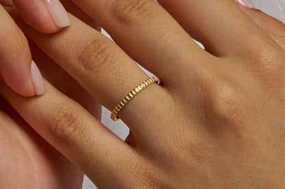 Textured Slim Wedding Band for Her, Minimalist Gold Stacking Ring, Dainty Hammered Wedding Ring, Delicate Promise Ring, Thin Engagement Band