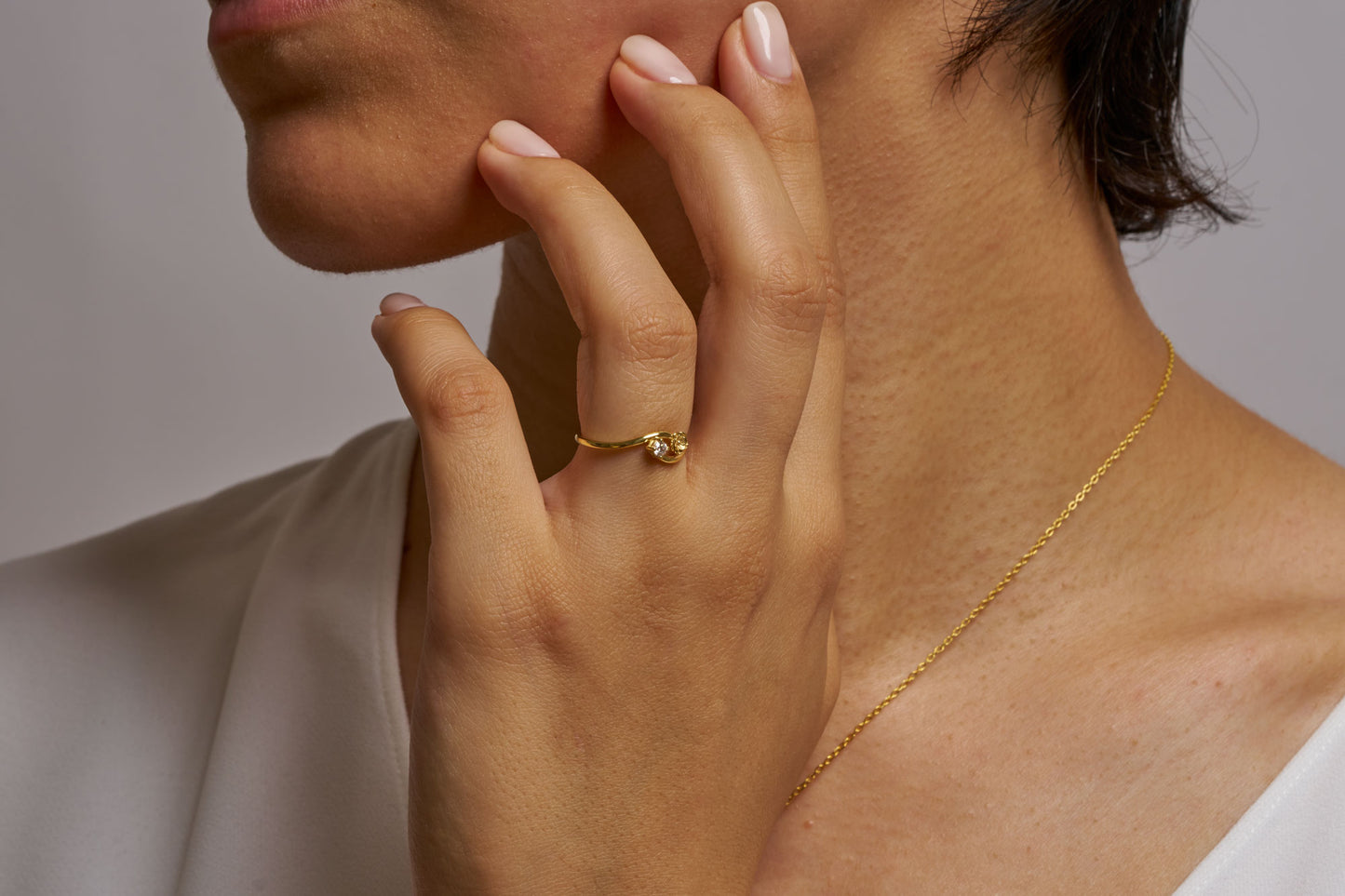 Floral Gemstone Promise Ring: Handmade Nature Inspired Ring in Solid Gold  Options