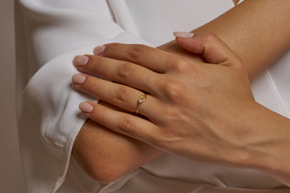 Floral Gemstone Promise Ring: Handmade Nature Inspired Ring in Solid Gold  Options