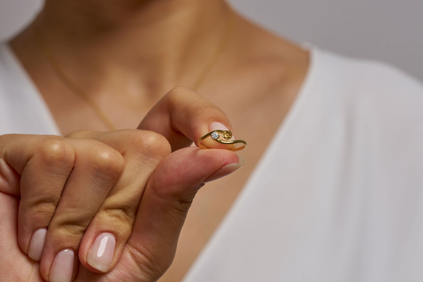 Floral Gemstone Promise Ring: Handmade Nature Inspired Ring in Solid Gold  Options