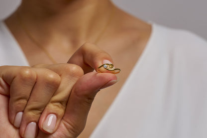 Floral Gemstone Promise Ring: Handmade Nature Inspired Ring in Solid Gold  Options
