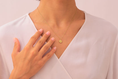 Dainty Daisy Flower Necklace with Citrine Stone: Nature Inspired Jewelry in Silver & Solid Gold