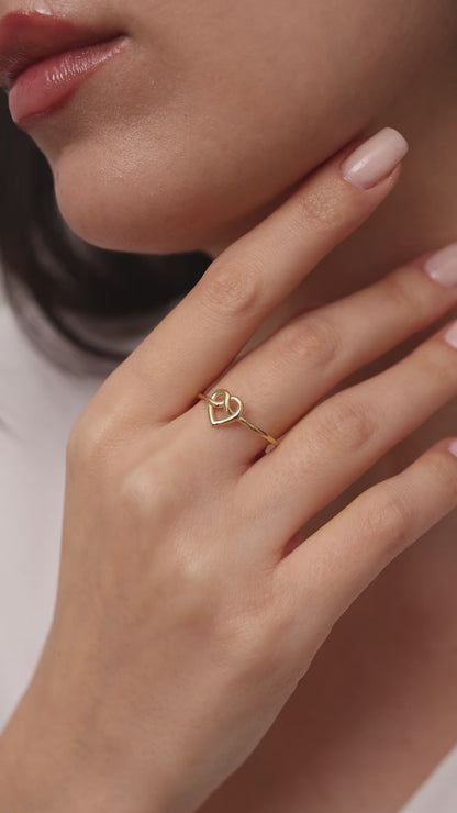 Solid Gold Infinity Heart Ring – Love Knot Promise Jewelry