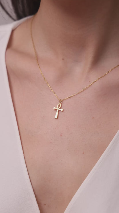 Ankh Kolye – Mısır Yaşam Anahtarı Minimal Sembol Tasarım (190)