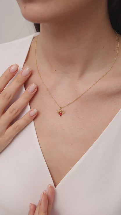Garnet Taşlı Arı Kolye (137)
